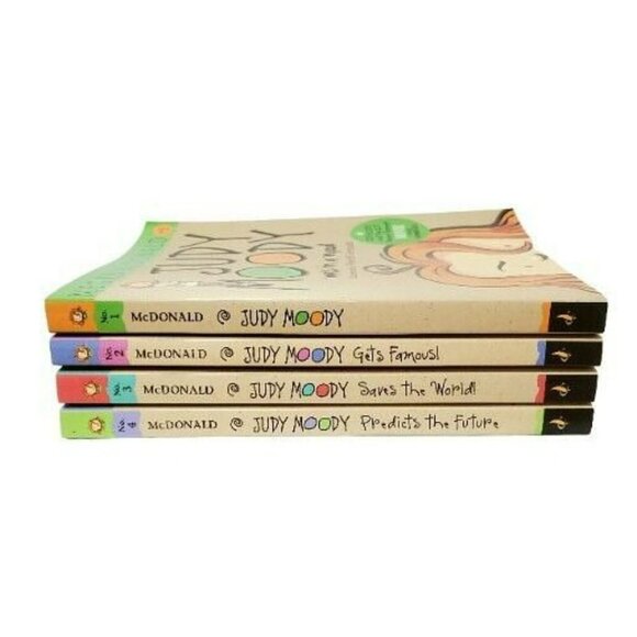 4 Judy Moody Kids Books 1-4 In A Mood Gets Famous Saves World Predicts Future - Picture 2 of 5